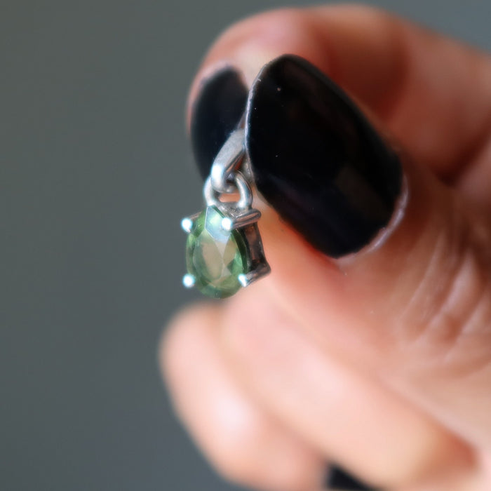 moldavite pear pendant