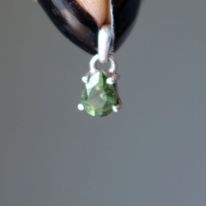 moldavite pear pendant