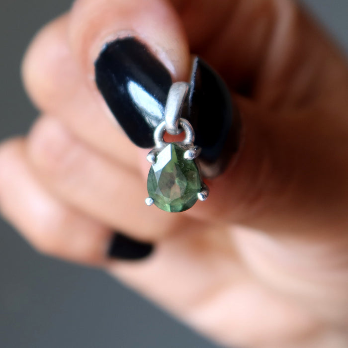moldavite pear pendant