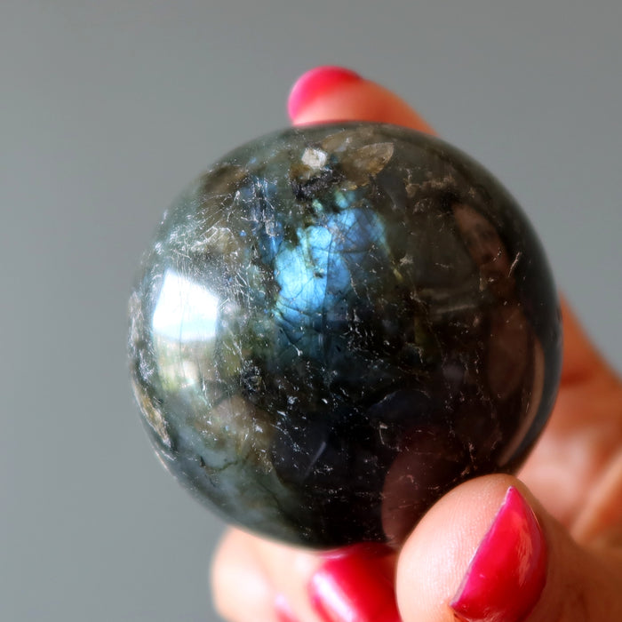 Moon Sphere Set Labradorite Moonstone Tourmaline Crystal Balls