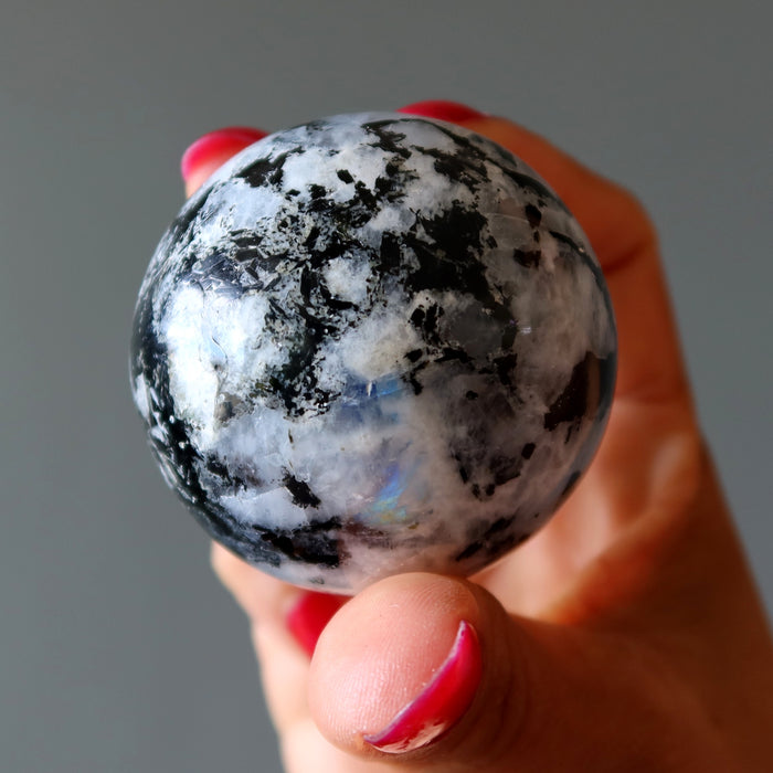 Moon Sphere Set Labradorite Moonstone Tourmaline Crystal Balls
