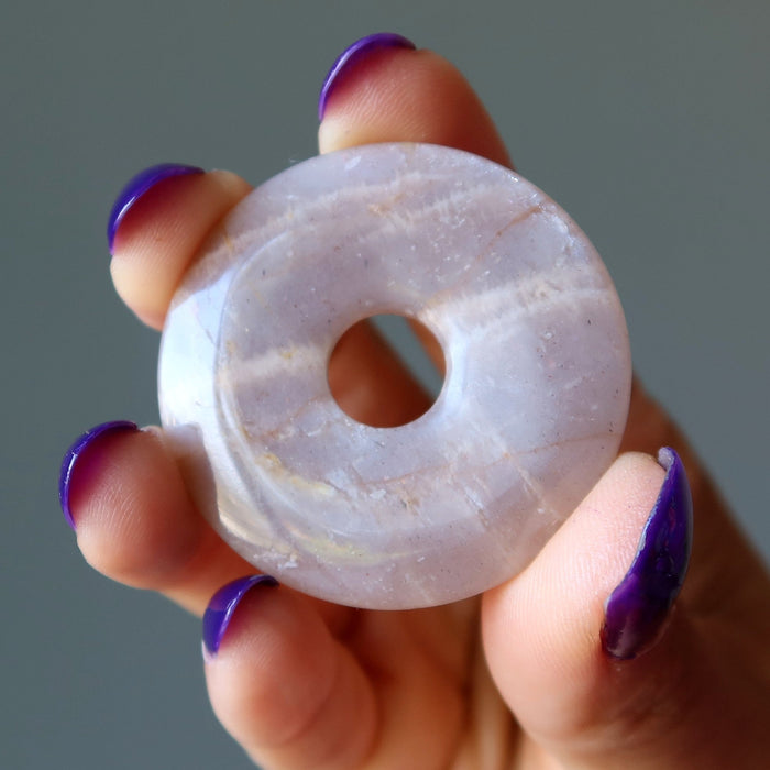 Peach Moonstone Gemstone Donut Tribute to Luna