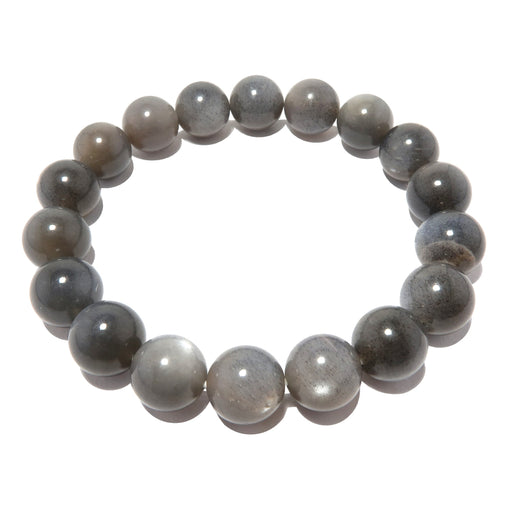 Gray moonstone bracelet on a white background