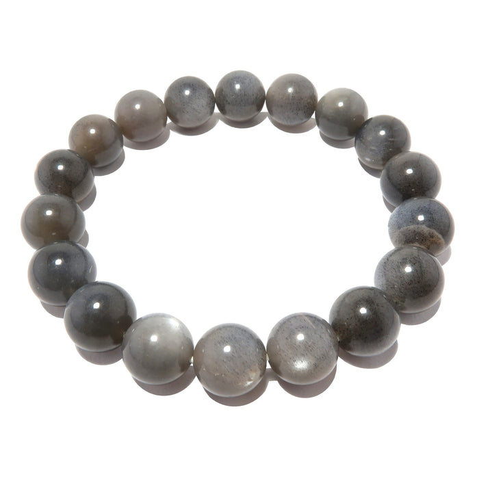 Gray moonstone bracelet on a white background
