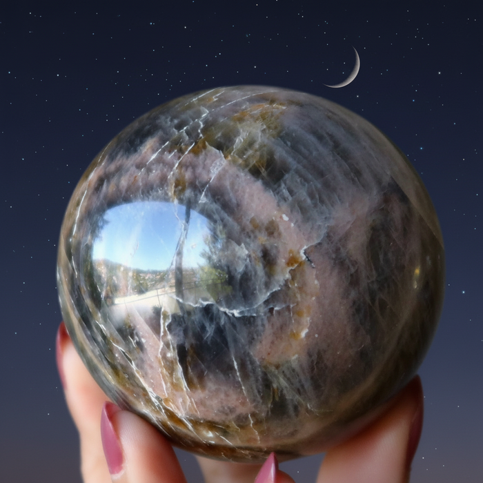 Black Moonstone Sphere New Ventures Crystal Ball