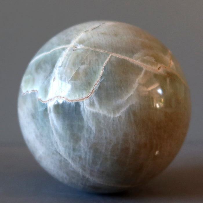 Cream Moonstone Sphere Crystal Ball Wounded Warrior