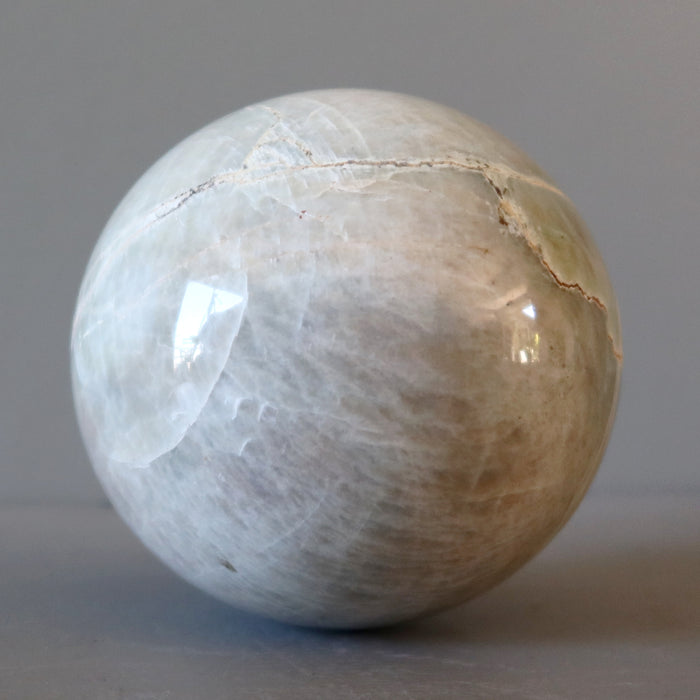 Cream Moonstone Sphere Crystal Ball Wounded Warrior