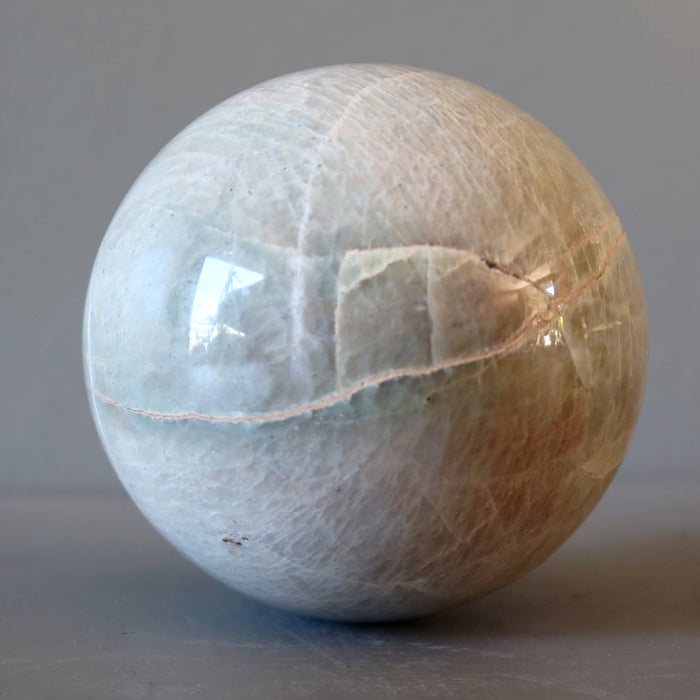 Cream Moonstone Sphere Crystal Ball Wounded Warrior