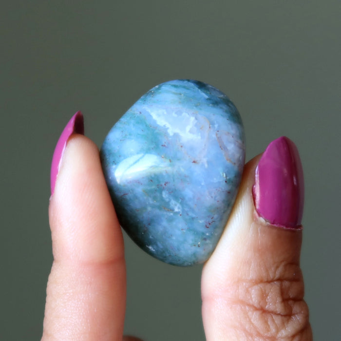 moss agate tumbled stone