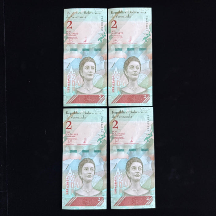 Consecutive Banknote Lot Venezuela Bolívares 2018 UV Watermark Heroine Run Set