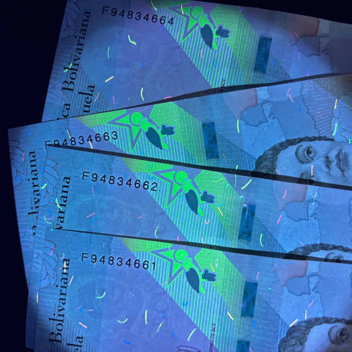 Consecutive Banknote Lot Venezuela Bolívares 2018 UV Watermark Heroine Run Set