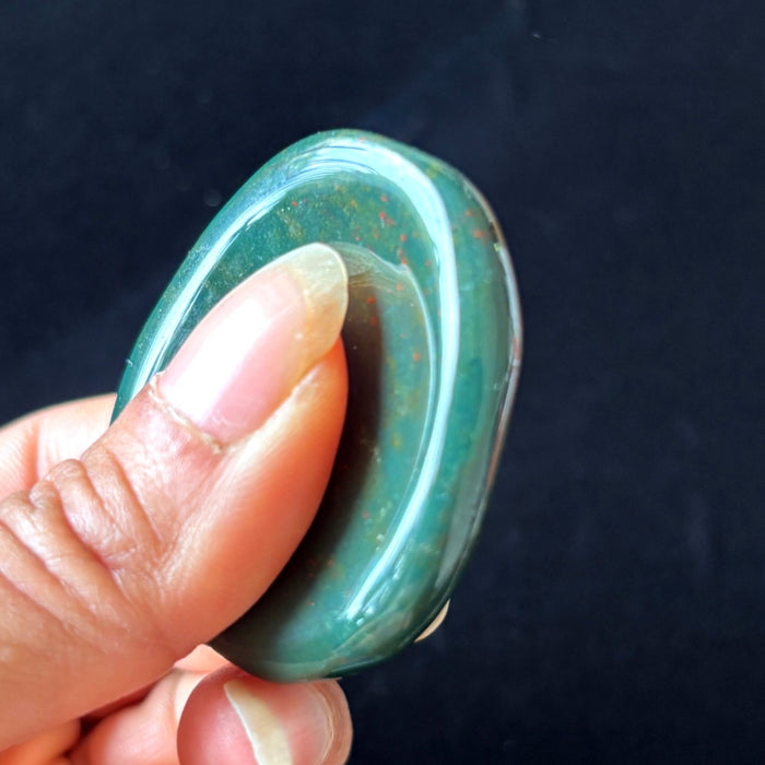 Bloodstone Set Heart Worry Stone Point Pendant Red Green Crystal Lot