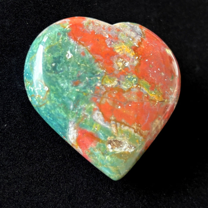 Bloodstone Set Heart Worry Stone Point Pendant Red Green Crystal Lot