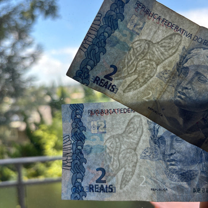 Brazil Banknote Lot 2, 5 Reias Wildlife Egret Bird Turtle Animal Watermark UV