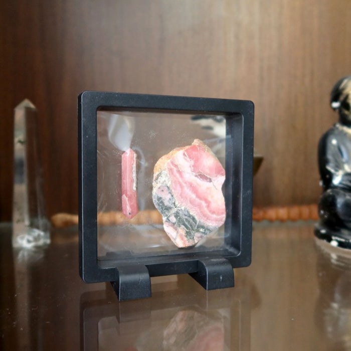 Rhodochrosite Crystal Set Pink Double-Terminated Point Slice Display