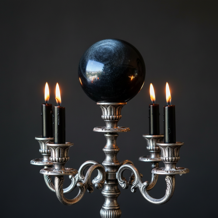 Silver Sheen Obsidian Sphere Blissful Crystal Ball