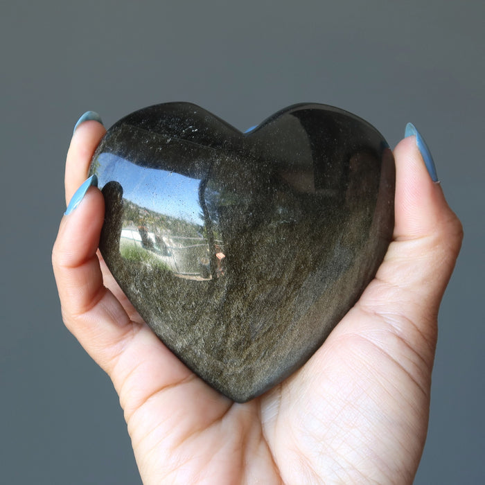 Gold Sheen Obsidian Heart Spark of Joy