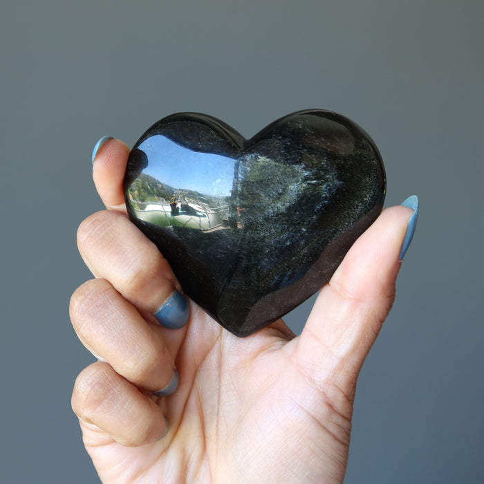 Gold Sheen Obsidian Heart Spark of Joy