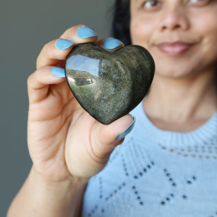 Gold Sheen Obsidian Heart Spark of Joy