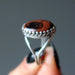 sterling silver mahogany obsidian ring
