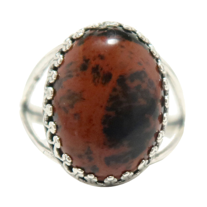 sterling silver mahogany obsidian ring