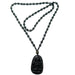 obsidian kwan yin necklace