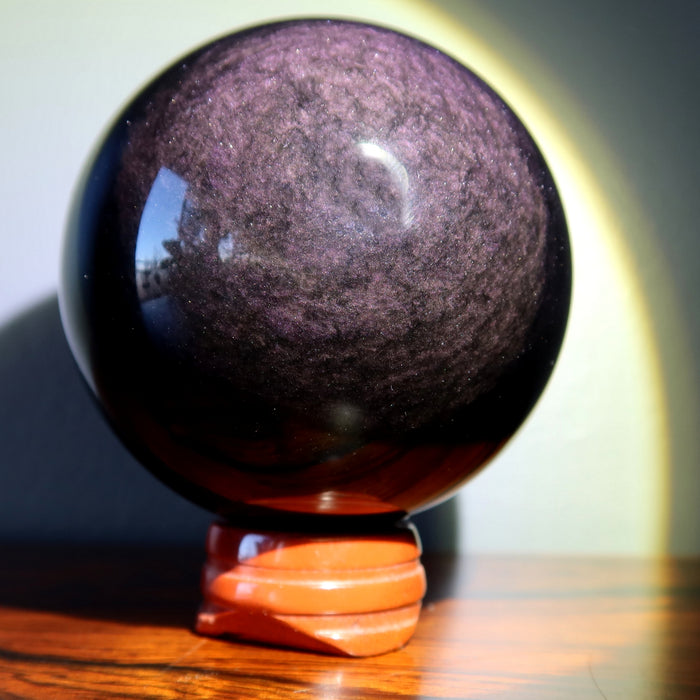 Rainbow Obsidian Sphere Purple Orb Crystal Ball