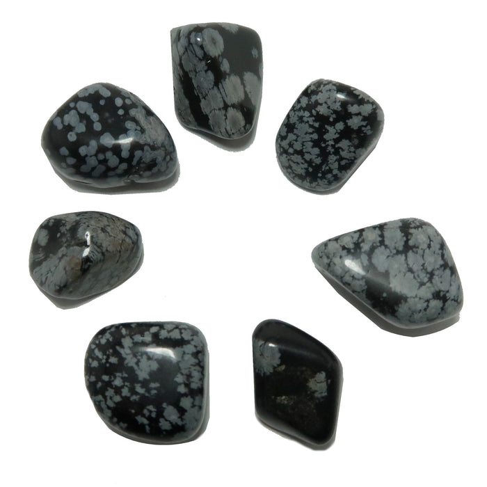 7 snowflake obsidian tumbled stones