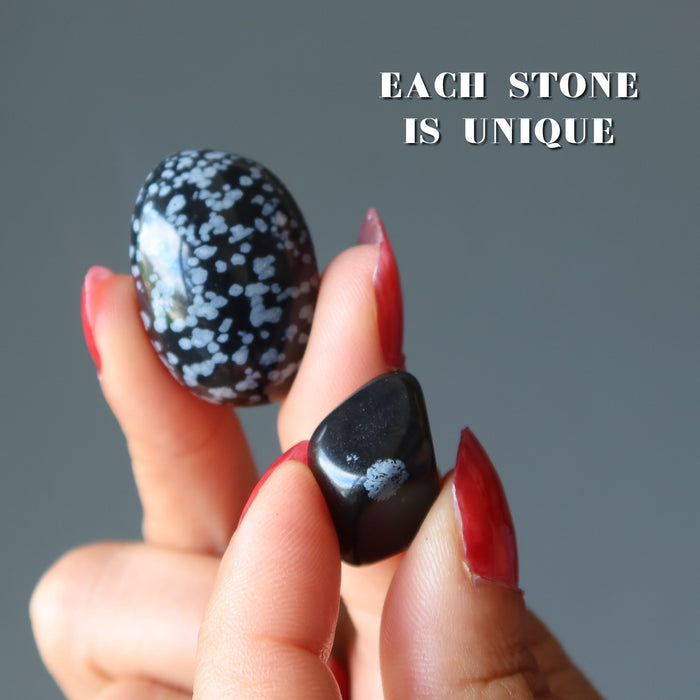 snowflake obsidian tumbled stones
