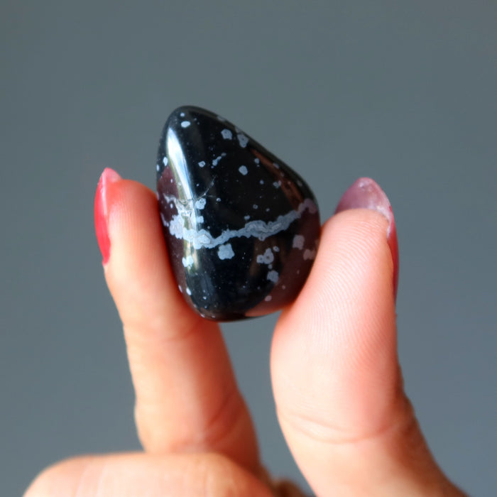 snowflake obsidian tumbled stone