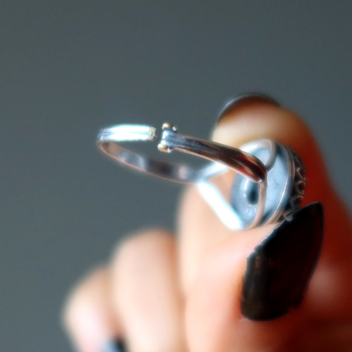 black onyx sterling silver ring