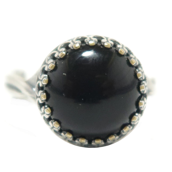 black onyx sterling silver ring