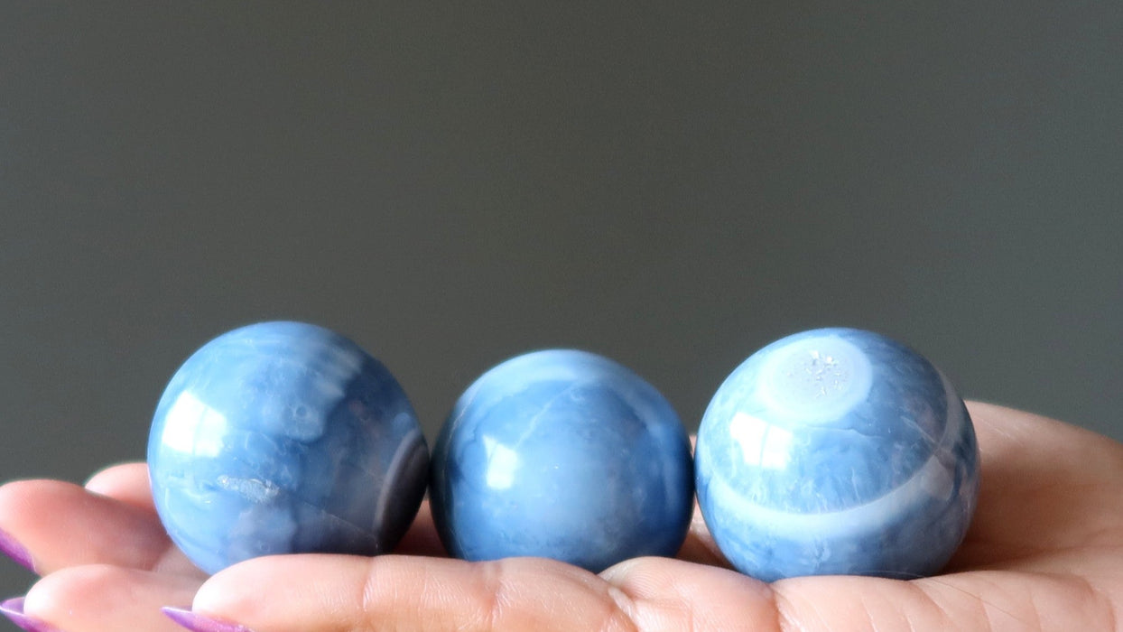 blue opal spheres