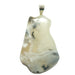 Unpolished Opal stone pendant on a white background