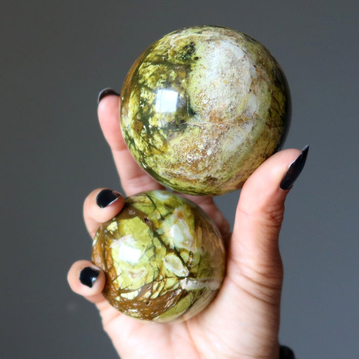 green opal spheres