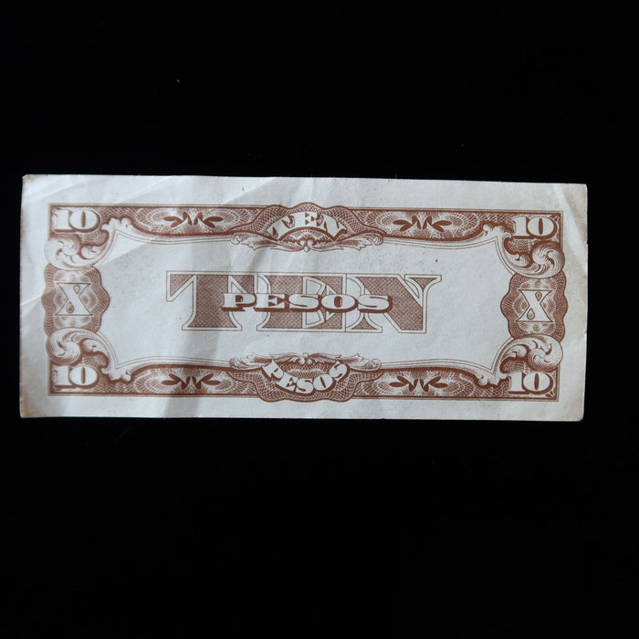 Vintage Banknote WWII Japan Occupation Philippines 10 Pesos Jim Note