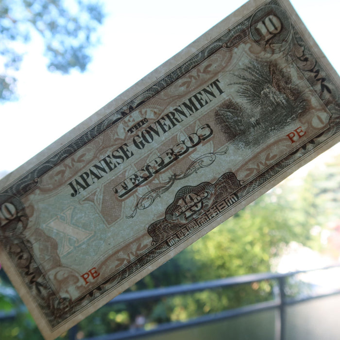 Vintage Banknote WWII Japan Occupation Philippines 10 Pesos Jim Note