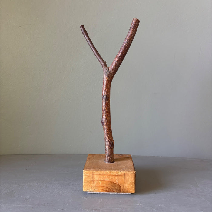 Rustic Wooden Jewelry Holder With Natural Branch Display Stand For Bracelets & Earrings