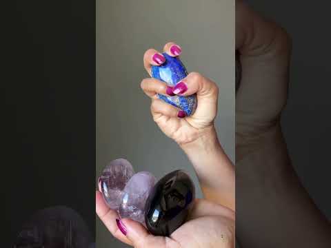 Palm Stone Bundle Big Healers Amethyst Lapis Obsidian Set of 4 video
