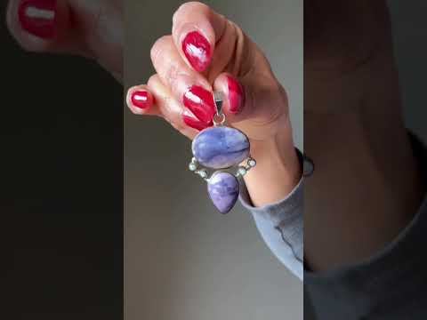 Fluorite Pendant Purple Ecstasy Opal Sterling Silver video