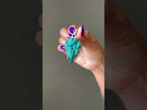 Chrysocolla Pendant Rough Blue Green Charm video
