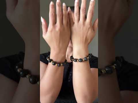Hawks Eye Bracelet Gold Echelon Blue Stone video
