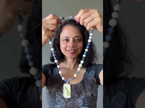 Sodalite Necklace Peacock of Honor Magnesite Crystals video