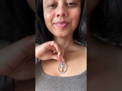 Chakra Pendant Tree of Life Rainbow 7 Stones Silver video