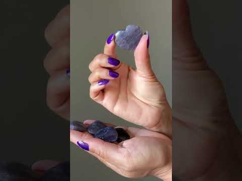 Iolite Heart Crack the Code Blue Purple Stone