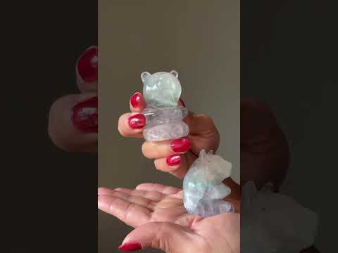 Fluorite Bear Sitting Sweetheart Rainbow Figurine video