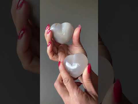 Agate Heart White Love is Glossy Gemstone video