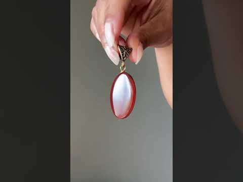 Carnelian Pendant Dark Red Oval Crystal Gold video
