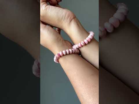 Rhodochrosite Bracelet Pink Love Rondelle video