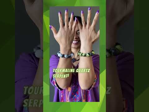 serpentine and tourmaline quartz bracelet set video